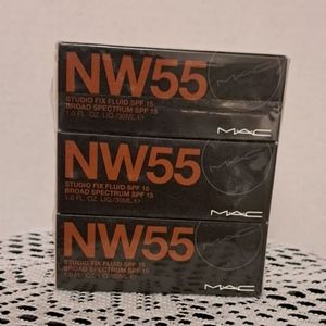 Mac Studio Fix Fluid Foundation  SPF15 NW55 1.0 OZ Lot of 3